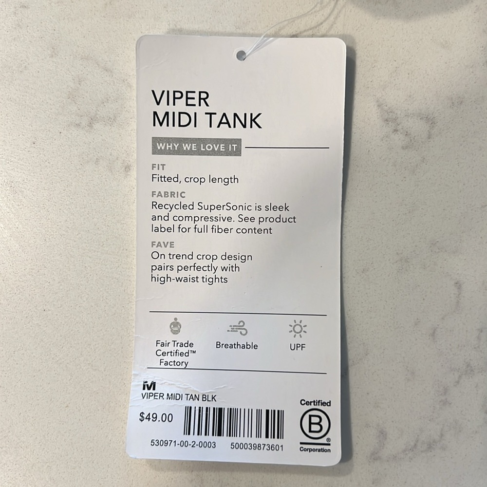 Athleta viper midi tank, Size M - NWT - Picture 4 of 4